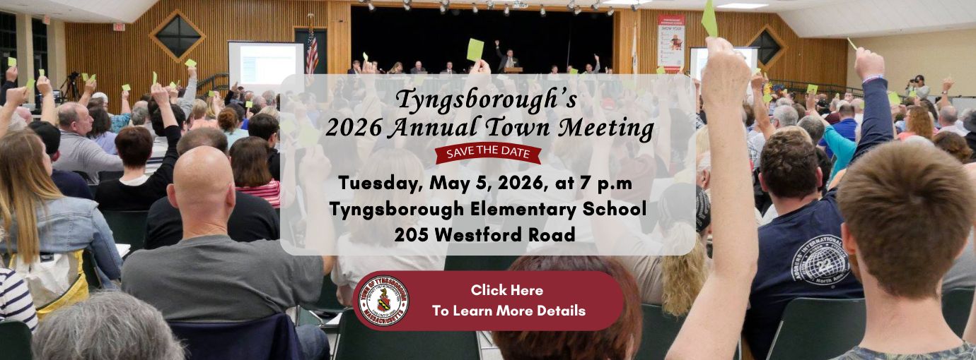 The 2026 Town Meeting is on May 5th at 7pm in the Elementary School.